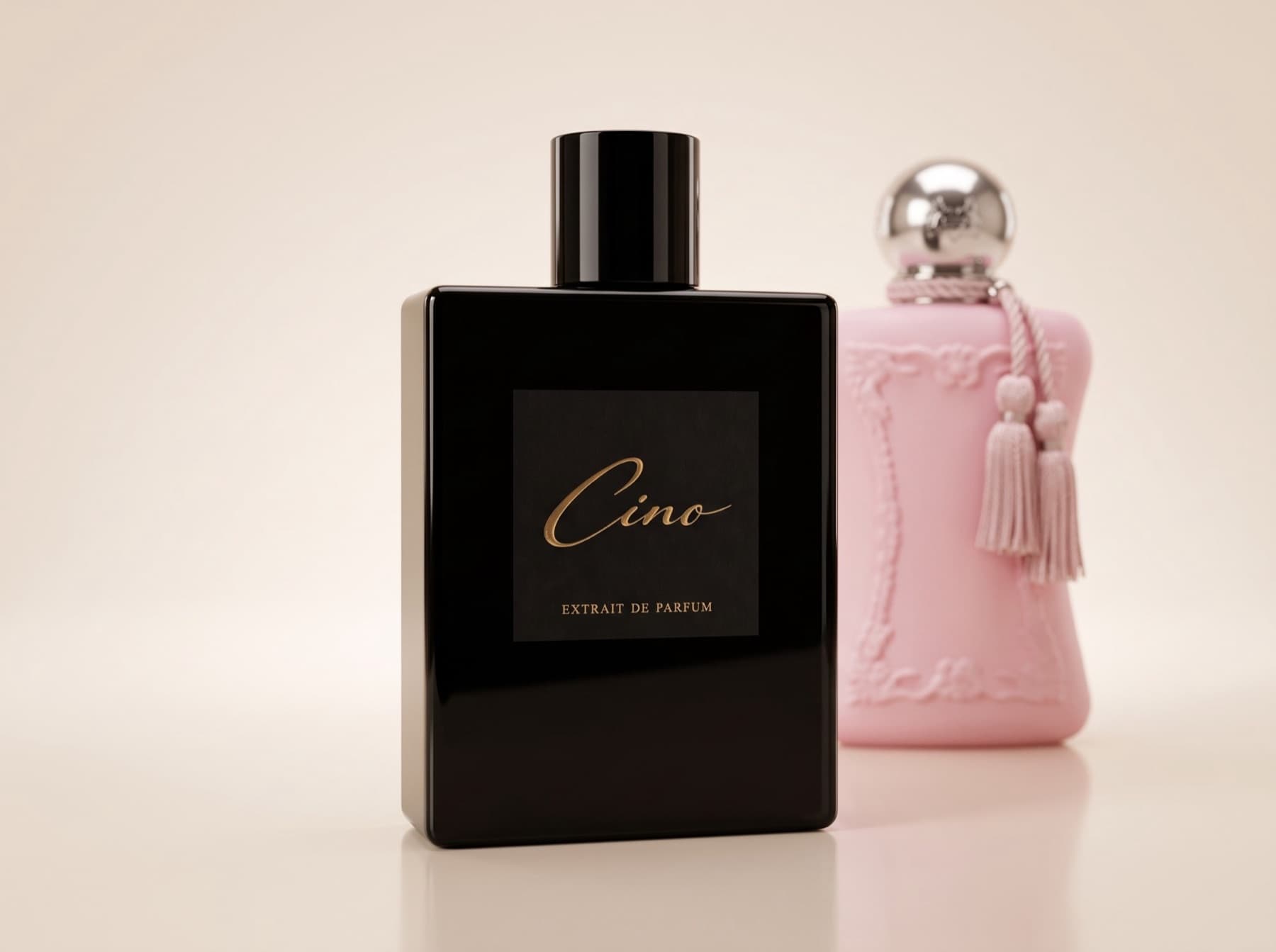 Cino Litchi Rose neben Parfums de Marly – Delina